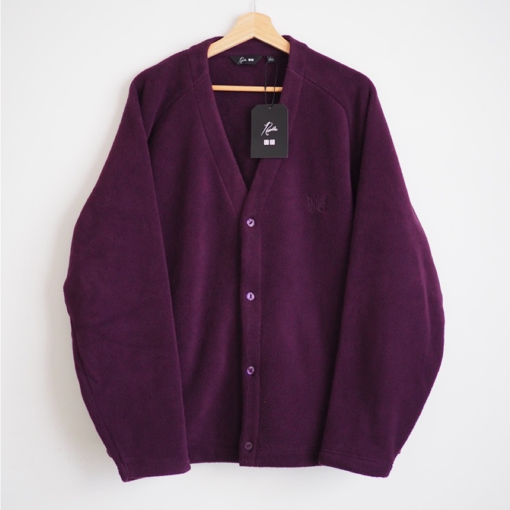Needles fleece cardigan oversized streetwear Uniqlo sweater size large - Picture 8 of 9